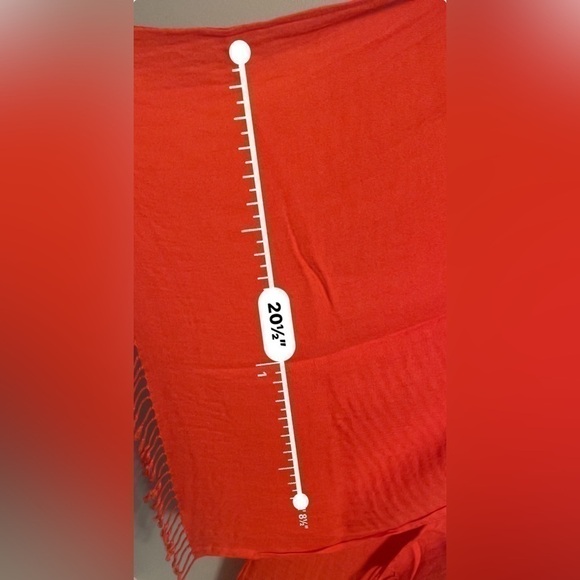 🧣Minimalist orange/red shawl scarf - Picture 5 of 5